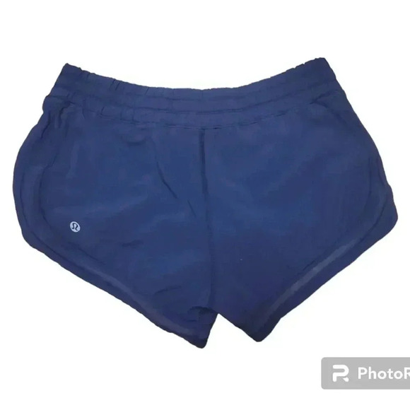 Lululemon Womens Lined Running Shorts With Mesh Details Navy Blue Size 4 - Picture 2 of 4